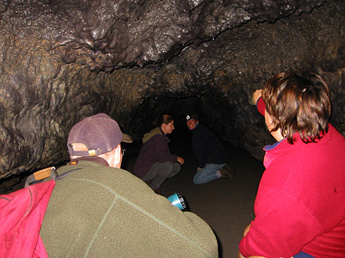 Joe, Carol, Erin and Maria near the end of the Lower Ape Caves